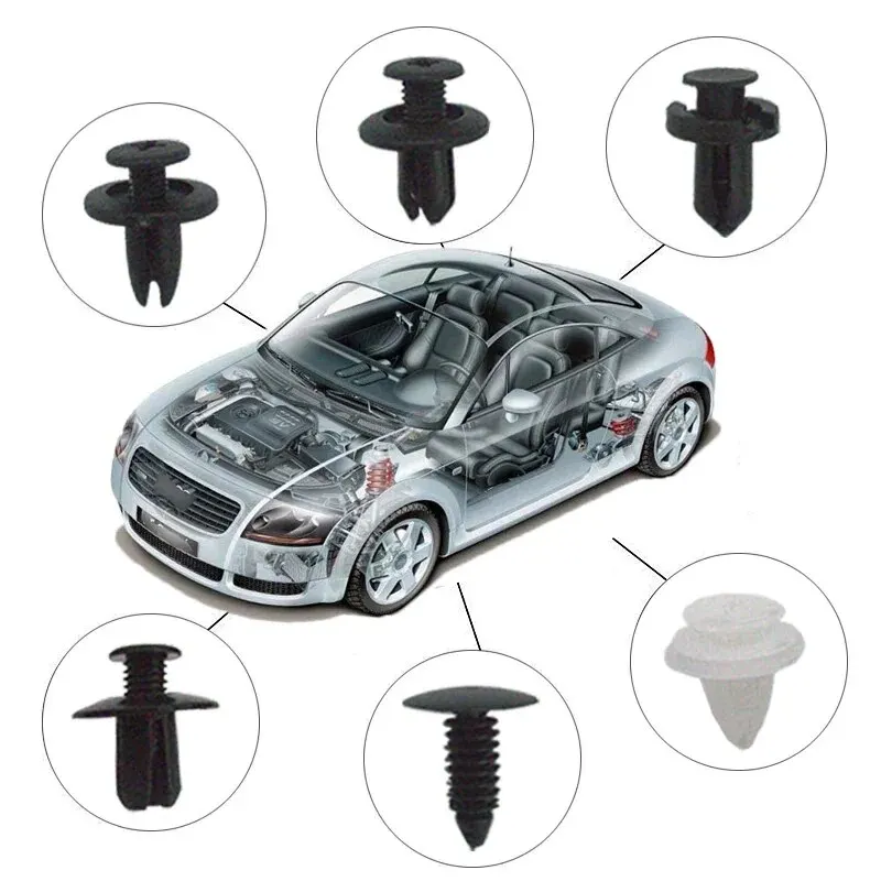 SEAMETAL 100 stücke Auto Fastener Clip Kit Fender Rivet Clips Auto Körper Push Retainer Pin Niet Stoßstange Tür Trim Panel Retainer clips – Detail 8