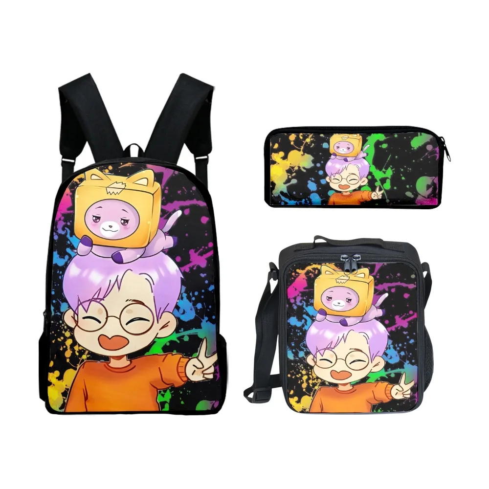 Creative Fashion Classic Funny box 3D Print 3pcs/Set pupil School Bags Laptop Daypack Backpack Lunch bag Pencil Case