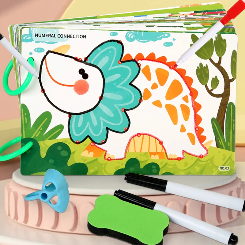 Crianças desenho brinquedo caneta controle treinamento cor forma matemática jogo conjunto criança atividades de aprendizagem montessori educacional para
