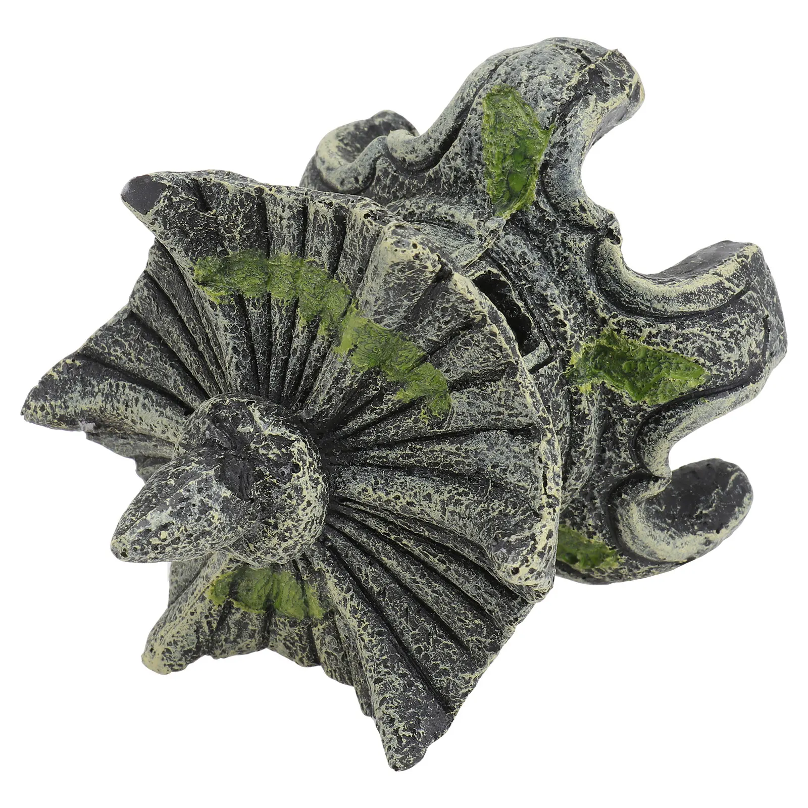 

1Pcs Chinese Resin Pavilion Aquarium Ornament Fish Tank Landscaping Decor Simulated Hexagonal Lantern Shrimp Hiding Cave Aquatic