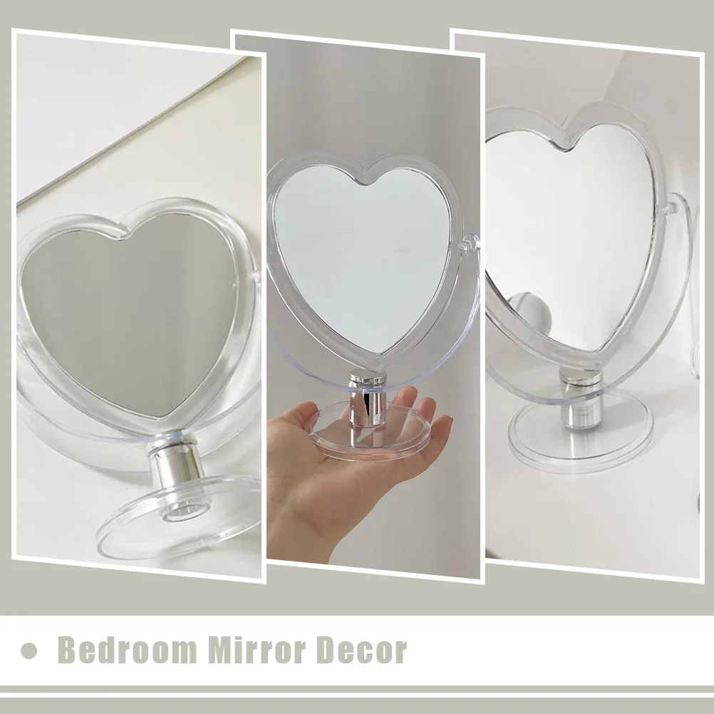 1 stuks creatieve hartontwerp make-upspiegel helder acryl staande spiegel voor slaapkamer tafel decor vrouwelijk dagelijks gebruik cadeau