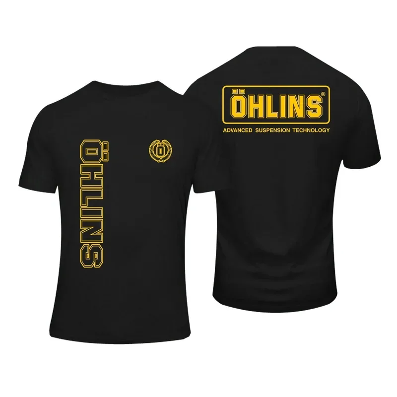 

Summer cotton T-shirt for men Ohlins suspension car motorcycle sports racing T-shirt casual oversized top for men family wear