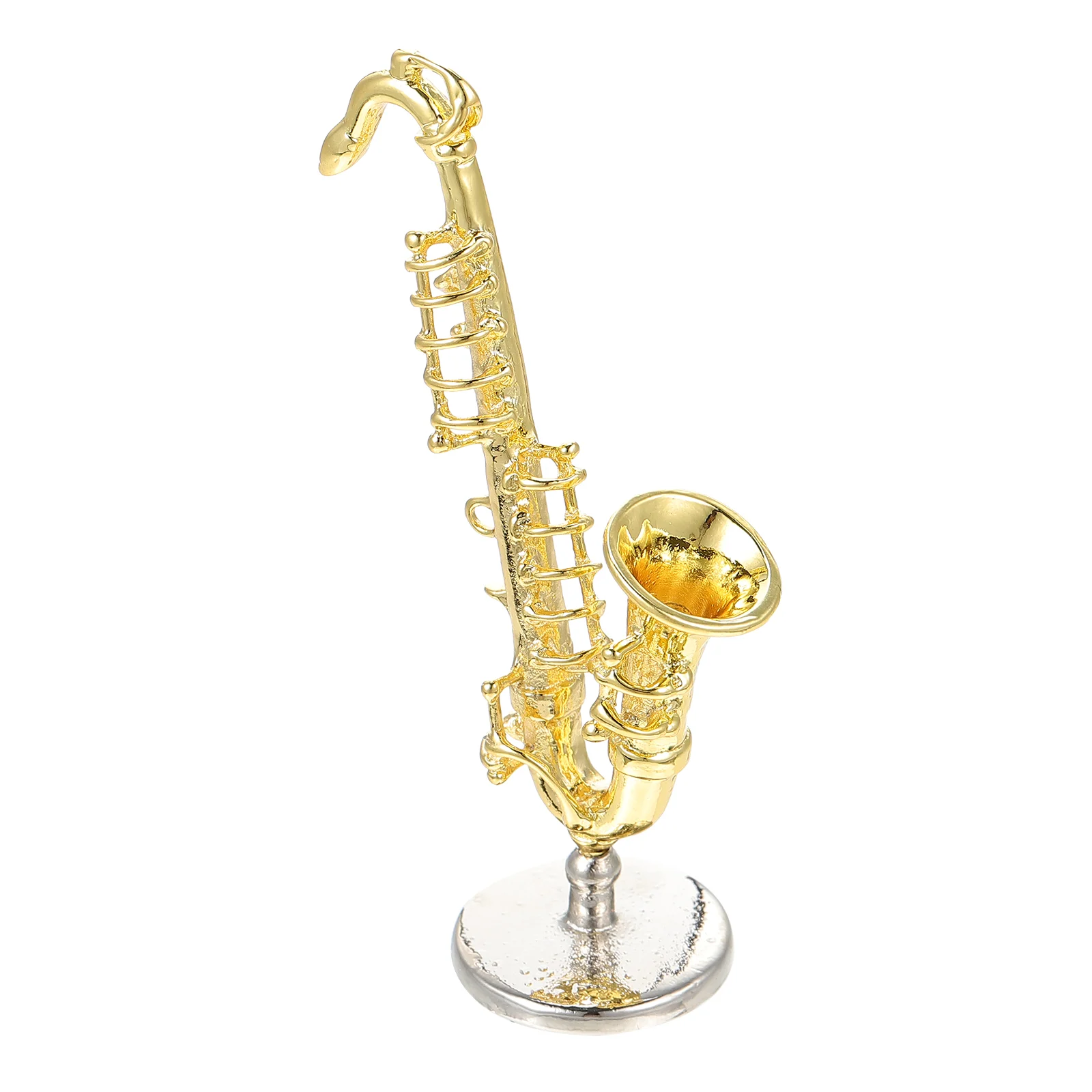 Modelo de saxofón, decoración del hogar, instrumento Musical simulado, miniaturas, estatuilla de simulación de aleación pequeña