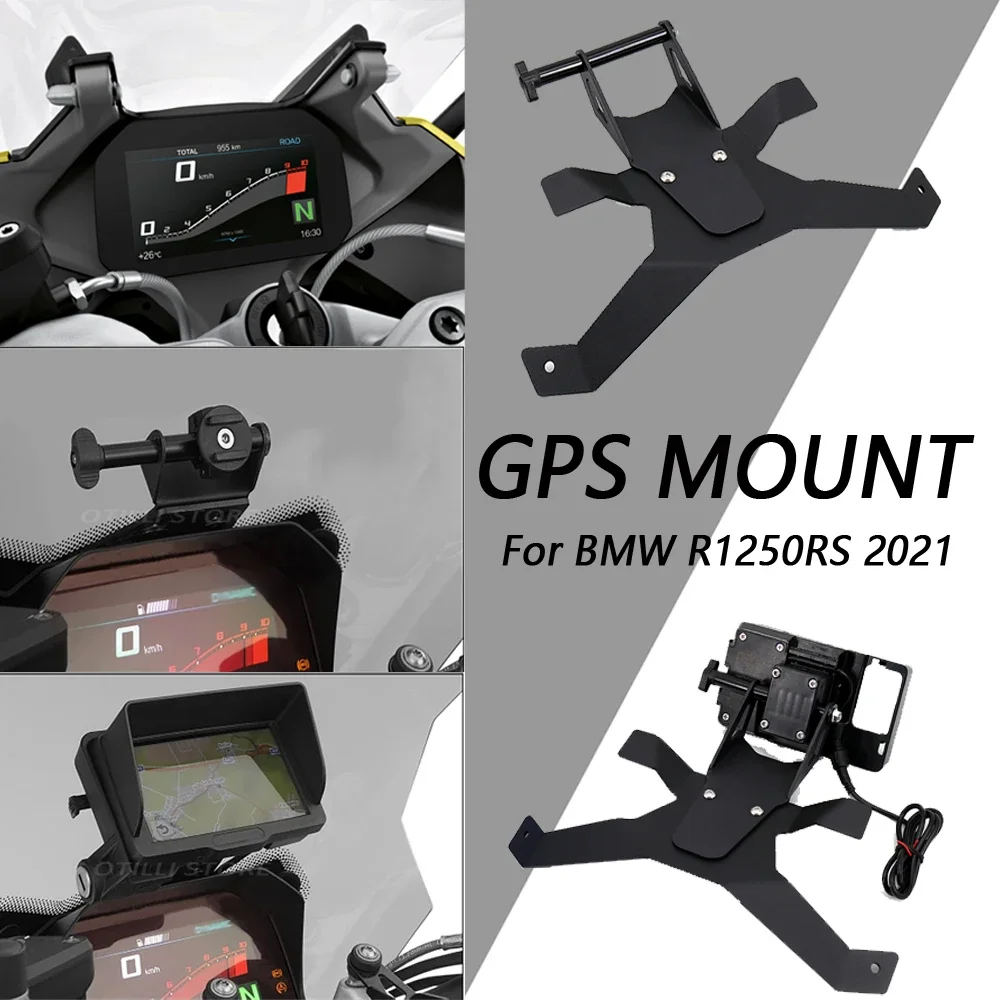 

New R 1250 RS Motorcycle Front Phone Stand Holder Phone GPS Navigaton Plate Bracket Accessories For BMW R1250RS 2021