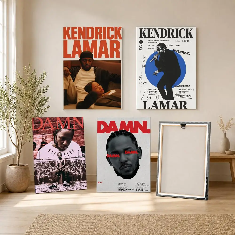Lyrical Pop Singer K-Kendrick L-Lamar Framed Wall Painting Framed Canvas Wall Art Print | Modern Poster | Home Hallway Decor