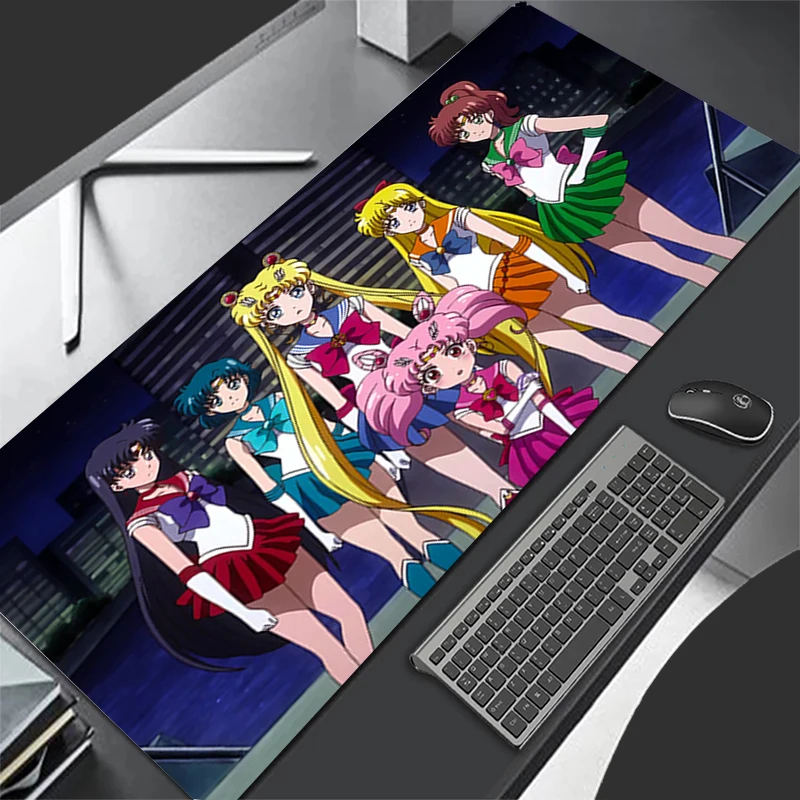 Large E-sports Mouse Pad Girl S-Sailor M-Moon Girl Smooth Flexible Rubber Gamer PC Computer Keyboard Kawaii Rug Mosuepad