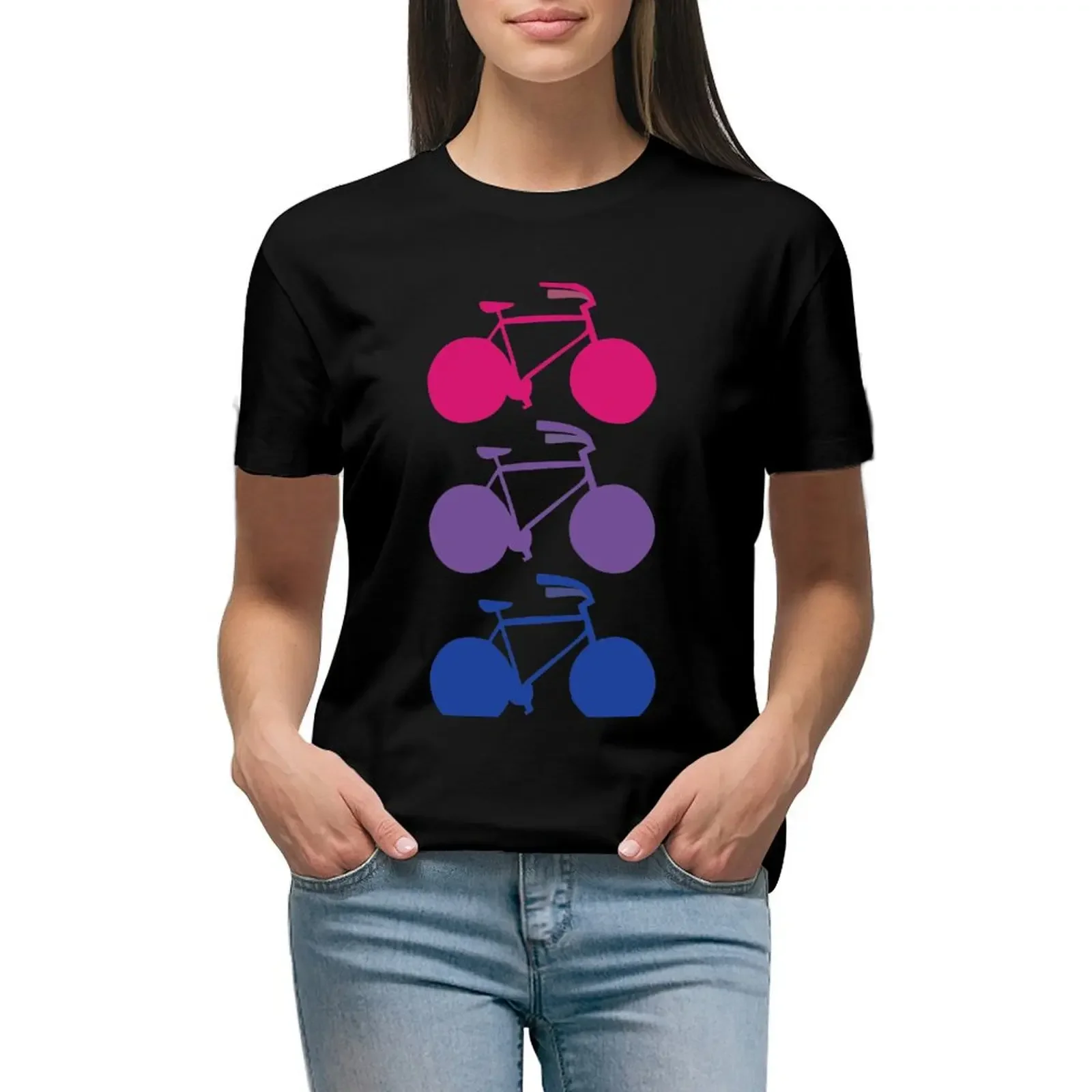 

Bi-cycle T-Shirt customs design your own aesthetic clothes heavyweights animal print shirt for girls korean Women's clothes