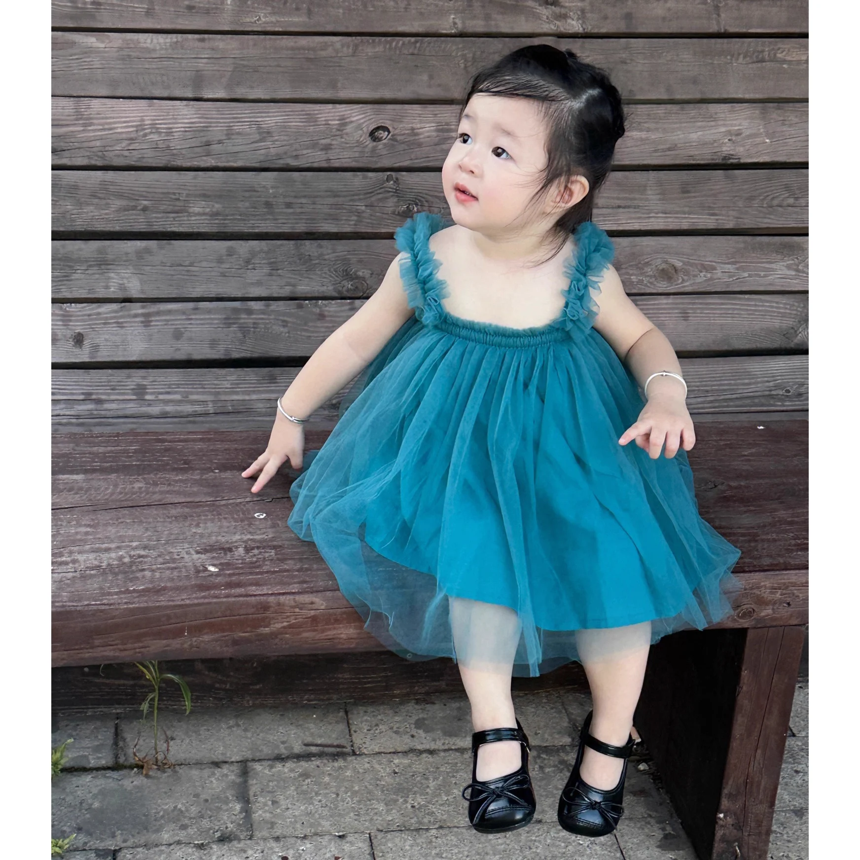1-6T Toddler Kid Baby Girl Summer Clothes Off Shoulder Sleeveless Tutu Dress Elegant Infant Princess Puff Dress Outfit