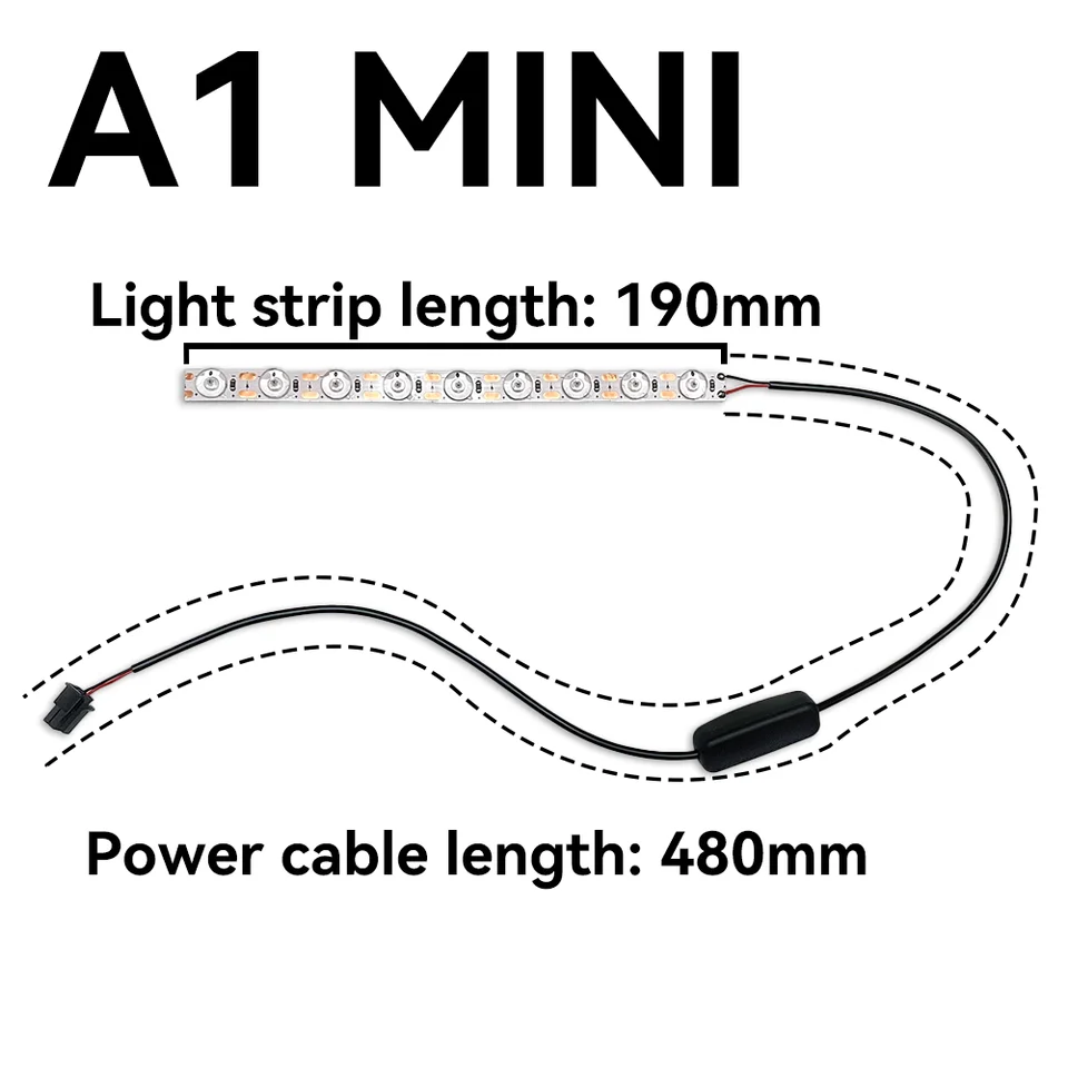 Bambu Lab A1 mini LEDランプキット付｜赤フィラメントおまけ For Bambu lab A1/A1mini Led light strip Ra95 Fill light 24V Super