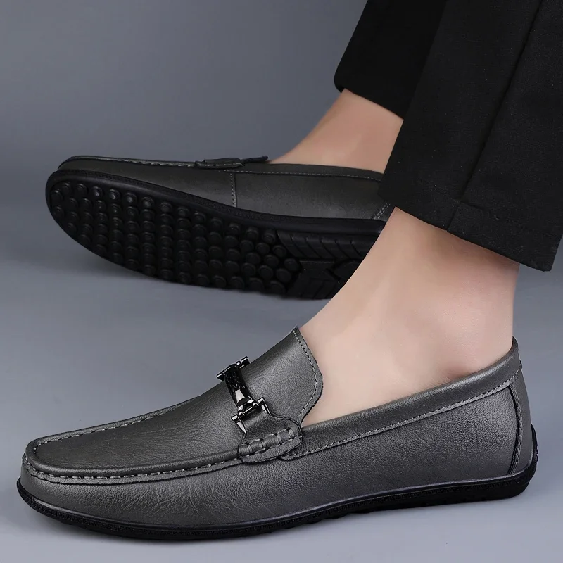 Luxury Brand Mens Loafers Fashion Spring Autumn Casual Shoes New Comfy Men Driving Flats Genuine Leather Moccasins Walking Shoes