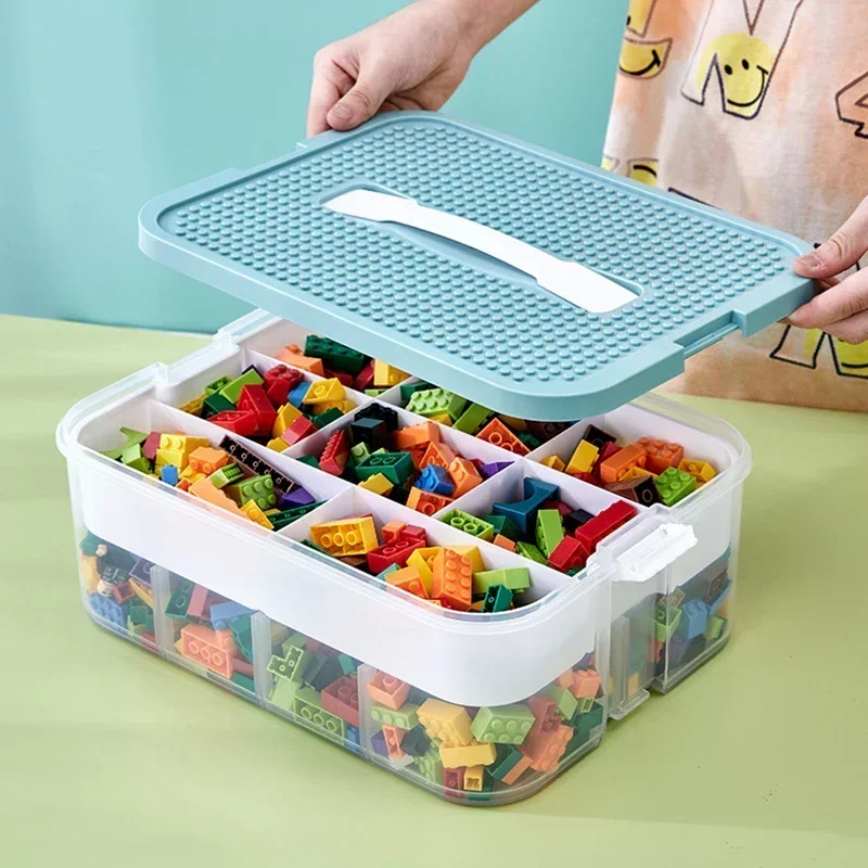 Stackable Kids Toy Bricks Storage Box Lego-Compatible Building Blocks Organizer Eco-friendly Kids Toy Storage Boxes ContaiW4E3G1