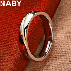 925 Sterling Silver Gold Half Heart Ring For Women Man Fashion Wedding Engagement Jewelry Lovers Charm Valentine's Day Gift