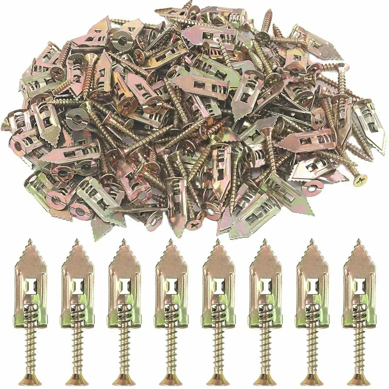 

50/100PCS Self-Drilling Anchors Screws Percussion Types Expansion Screws Tool Carbon Steel Screw Plasterboard Wall Fixing Plug