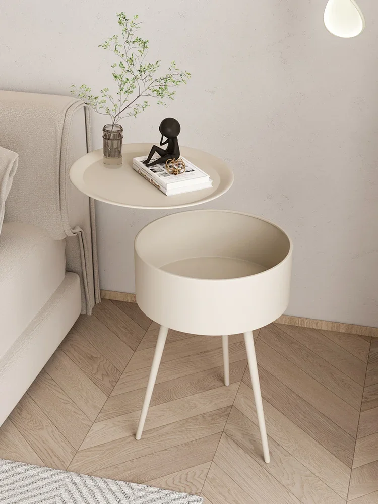 Iron art cream style bedside table modern and simple new creative circular alternative bedroom children's small bedside storage