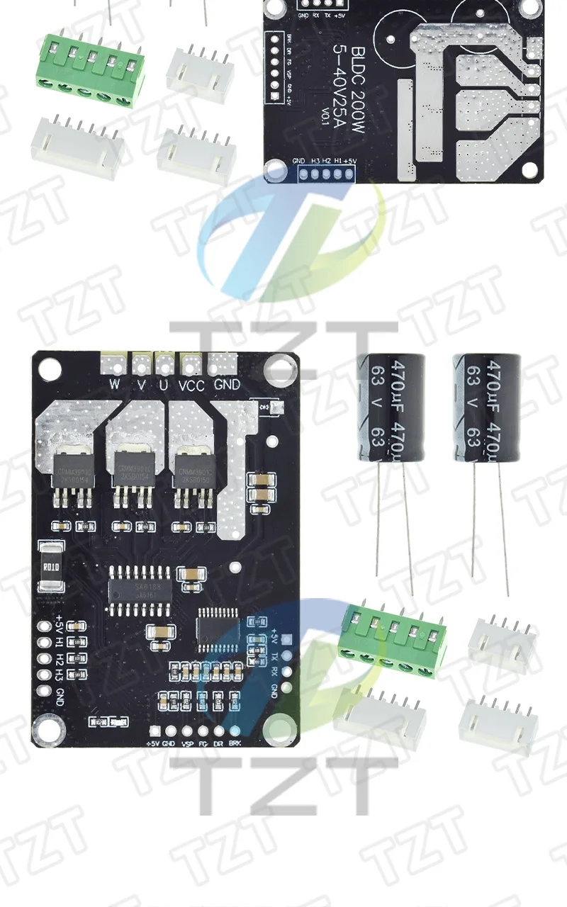 TZT 1/3PCS BLDC-200W 5V-40V 25A Induktiver bürstenloser Hall-Motorsteuerungs-PWM-Dreiphasenmotor-Antriebsmodul – Detail 6
