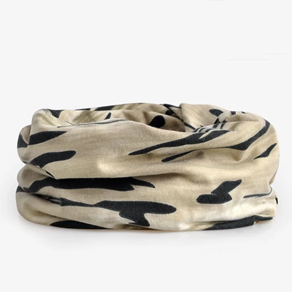 

2Pcs Camouflage Beanie Scarf Combo Elastic Cotton Windproof Outdoor Travel Face Covering Winter Warm Headwear for Men Women
