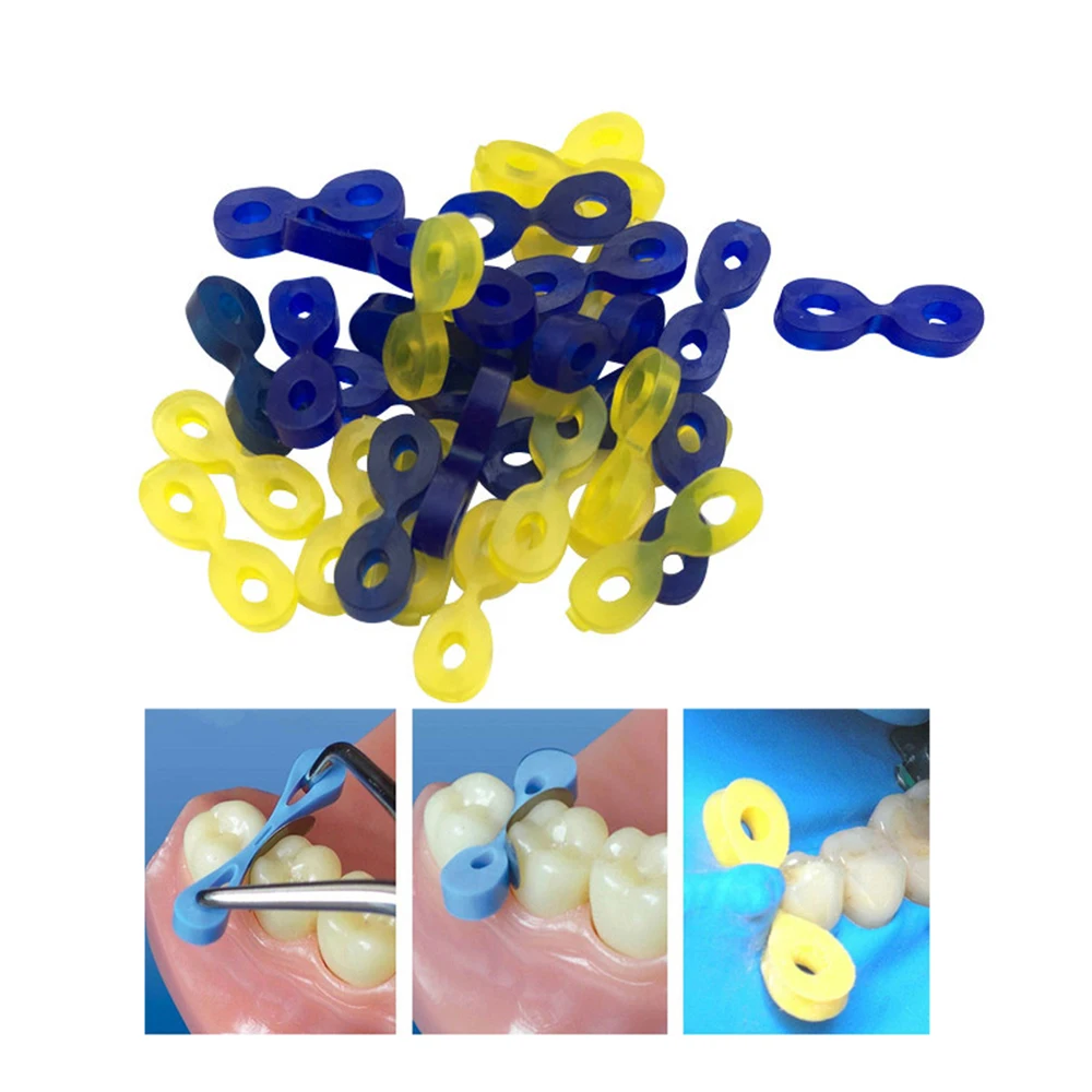 60pcs/box Dental Adaptive Wedges Interdental Contoured Teeth Wedge Dental Elastic Rubber Fixing Wedges Matrix Matrices