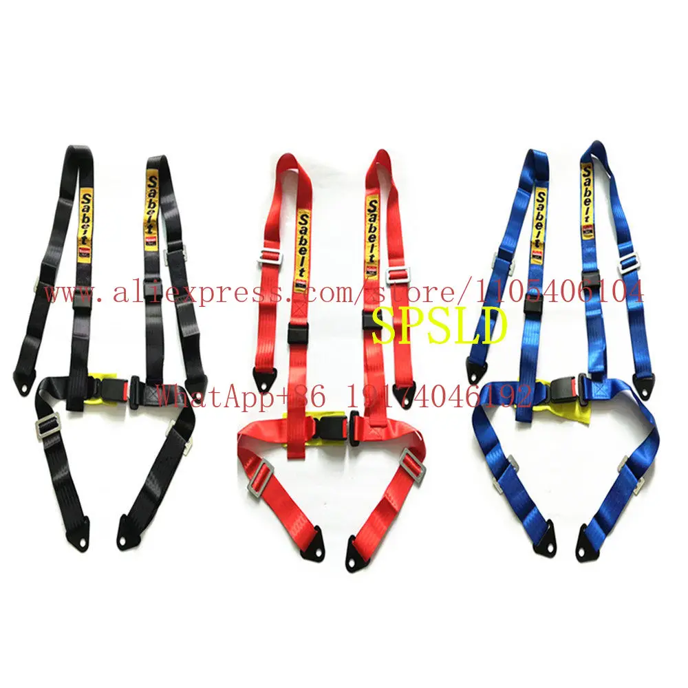 3-Inch racing car modified car seat belt four-point seat belt universal type straight plug type