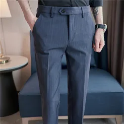 Business Formal Pants Men 2024Spring Korean Style Slim Office Social Suit Trousers High Quality Casual Streetwear Straight Pants