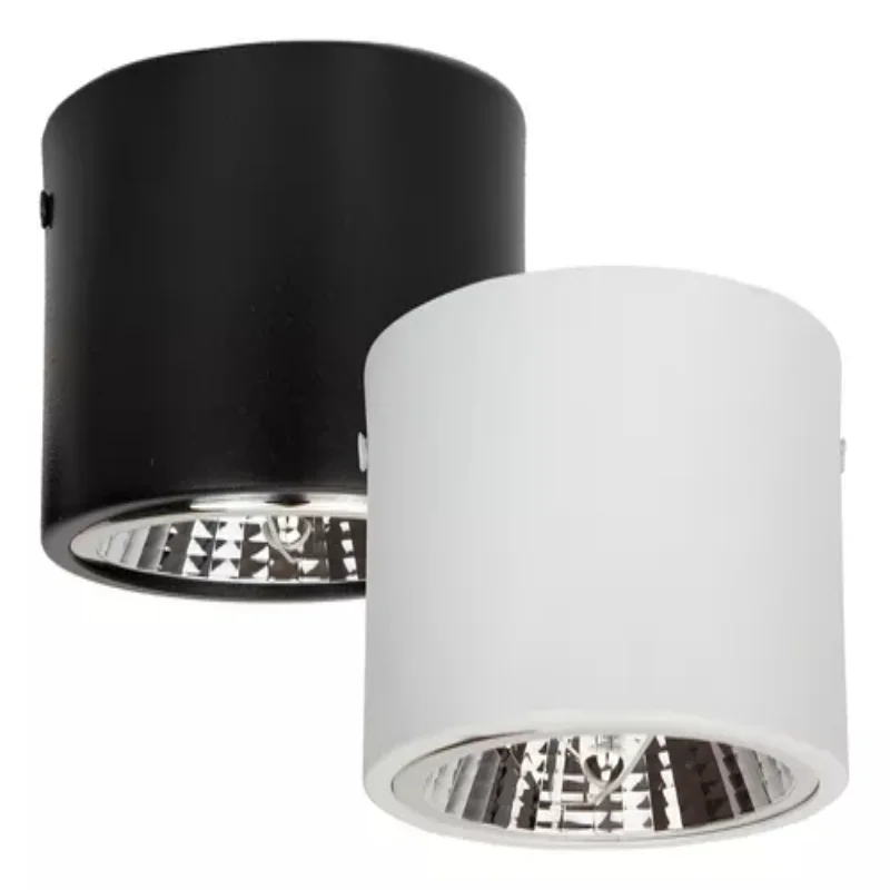 Overlay Ceiling Cylinder Ar111 Aluminum+1 Ar111 12w Color Black  Cold 110V/220V Ceiling Lamps