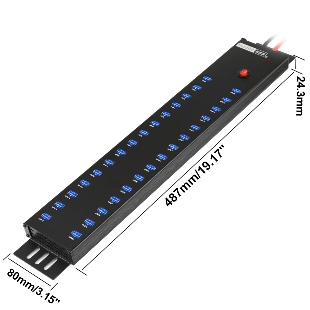 

Din Mount High Speed Factory Direct High Speed Transmission 300W Power Supply Usb Hub 30 Splitter