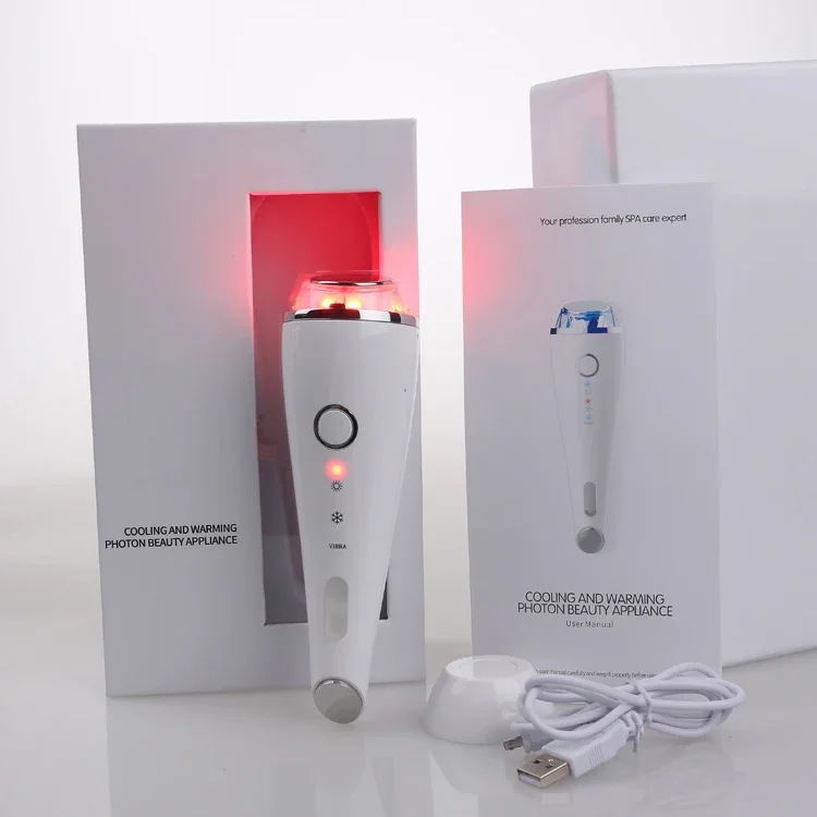 Großhandel Ultraschall Kryotherapie LED Photon Hot Cold Hammer Facelifting Vibration Gesichtsmassage Schönheitsmaschine