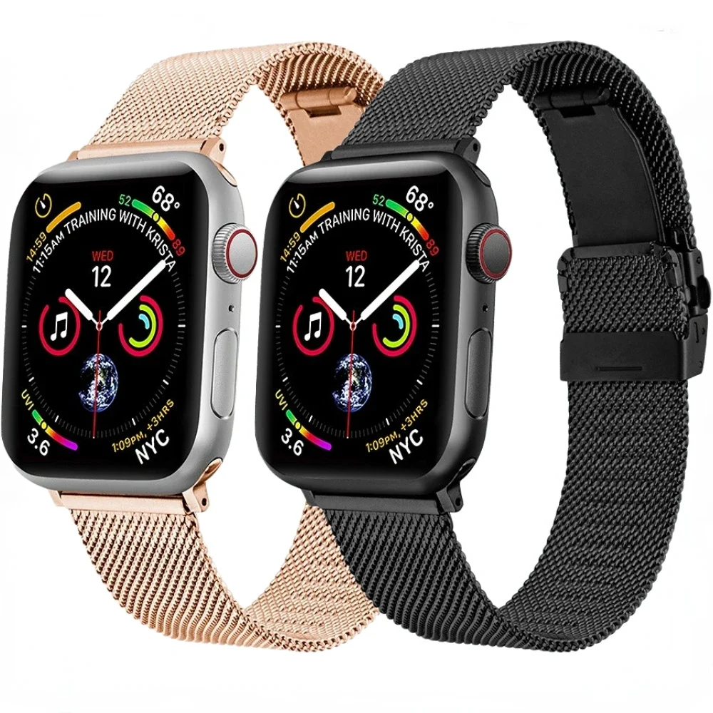 

Metal Milanese Strap For Apple Watch 49mm 45mm 41mm 46mm 42mm 38mm 44mm 40mm Adjust Wirstband For iWatch Ultra 10987654SE Correa