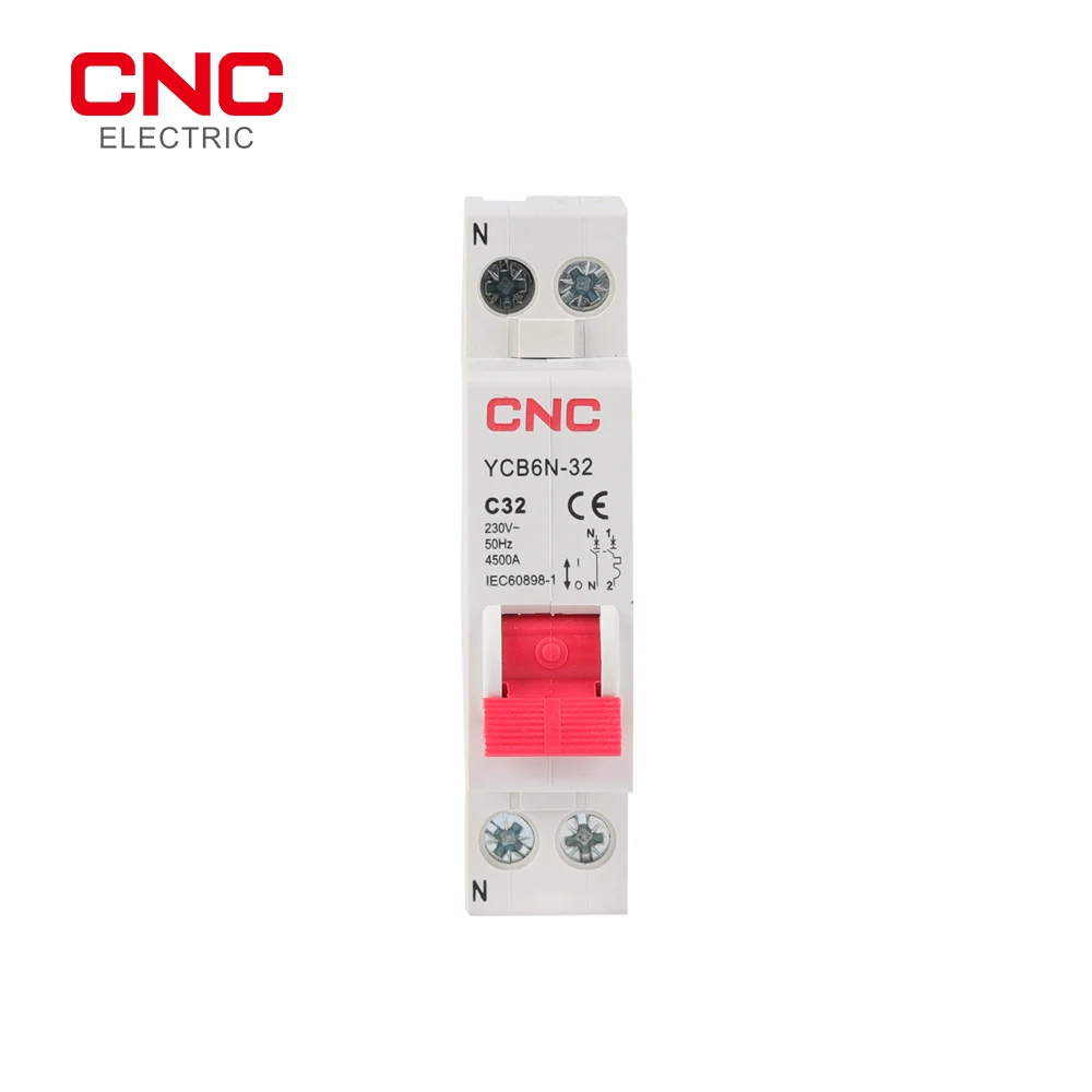 CNC MCB YCB6N-32 1P+N Miniature Circuit Breaker Home Circuit Air Switch Short Circuit Overload Protection 6A 10A 16A 20A 25A 32A