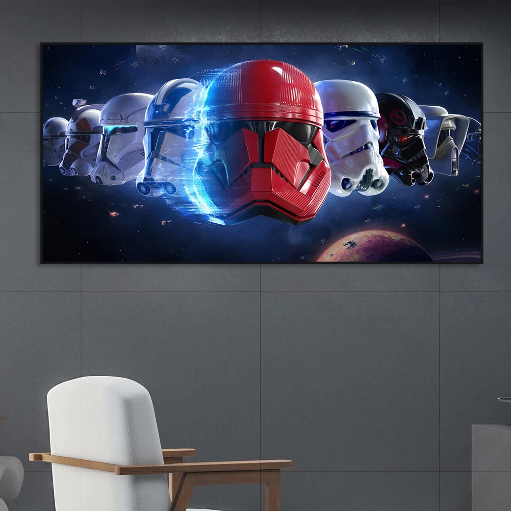 

Disney Movie Canvas Poster Print, Storm Trooper Portrait, Painting, Modern Star Film, Wall Art Picture, Living Room, Home Decor