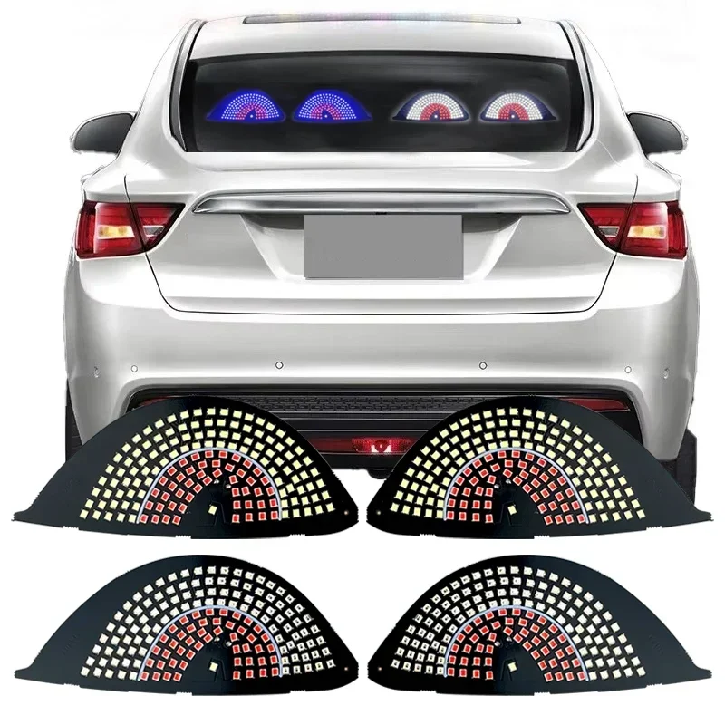 Car Devil Eyes Light Modification Eye Animation Led Display Decor Pixel Panel Window Trim Lamp USB Multi-Mode Warning Lamp 2PCS