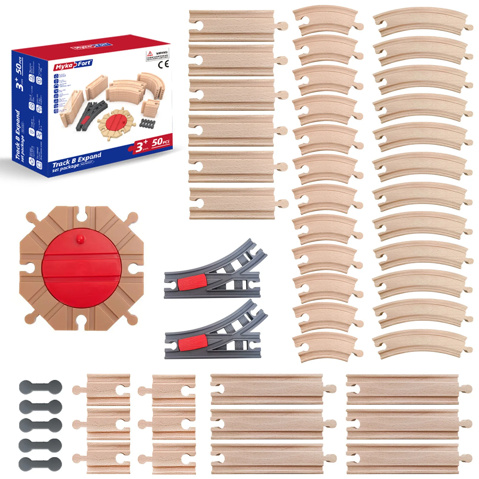 

Wooden Track Expansion Suit,Children's Electric Car Toys Wooden Track Assembly Puzzle Building Block Beech Diy Accessories，XT218