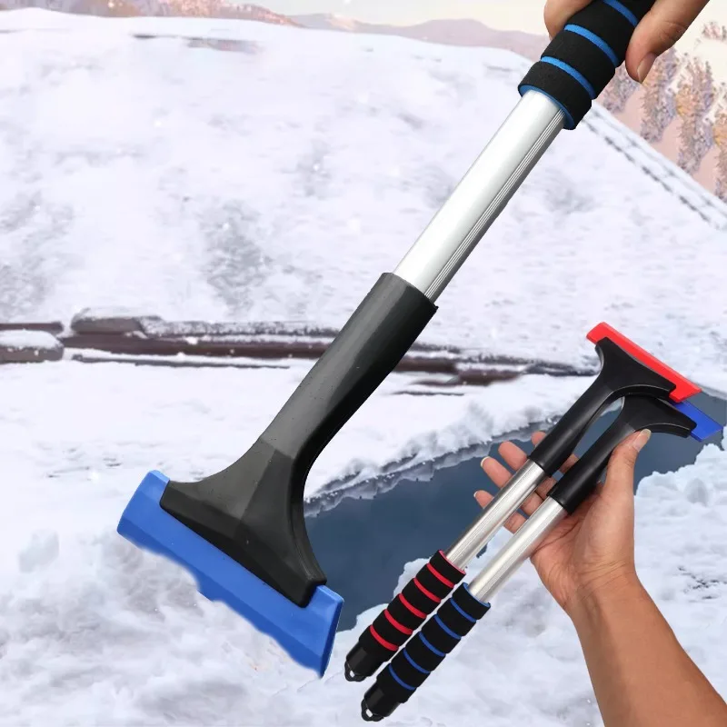 Extendable Aluminum Ice Scraper Snow Brush for Car Windshield Telescopic Extra-long Snow Shovel Deicing Cleaning Tools