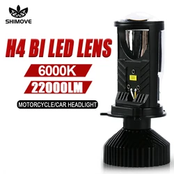 H4 Motorcycle Headlight Canbus LED Projector Mini Lenses Car Bulb High Low Beam Turbo Fan 6000K Automobile Dual Projector Lens
