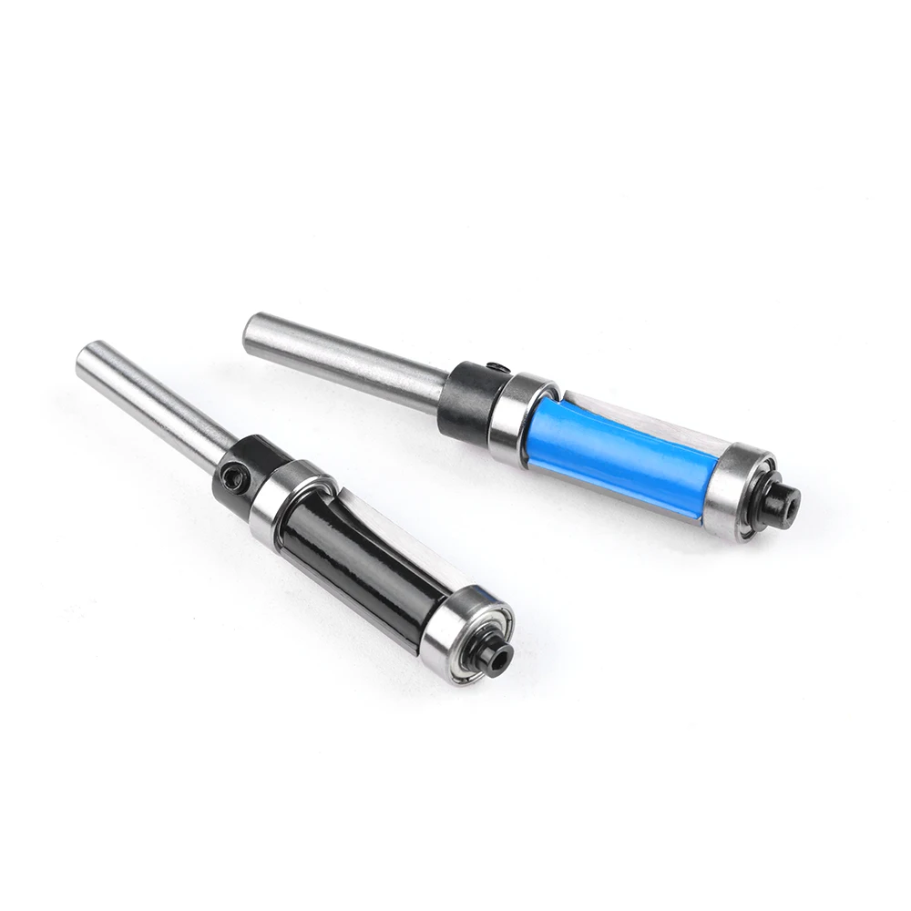 6mm 1/4 "Shank Double-SHAFT ซ่อมเครื่องตัดขอบ Woodworking Router Bit Face ด้านบนและด้านล่างแบริ่งเครื่องตัดไม้เครื่องมือ