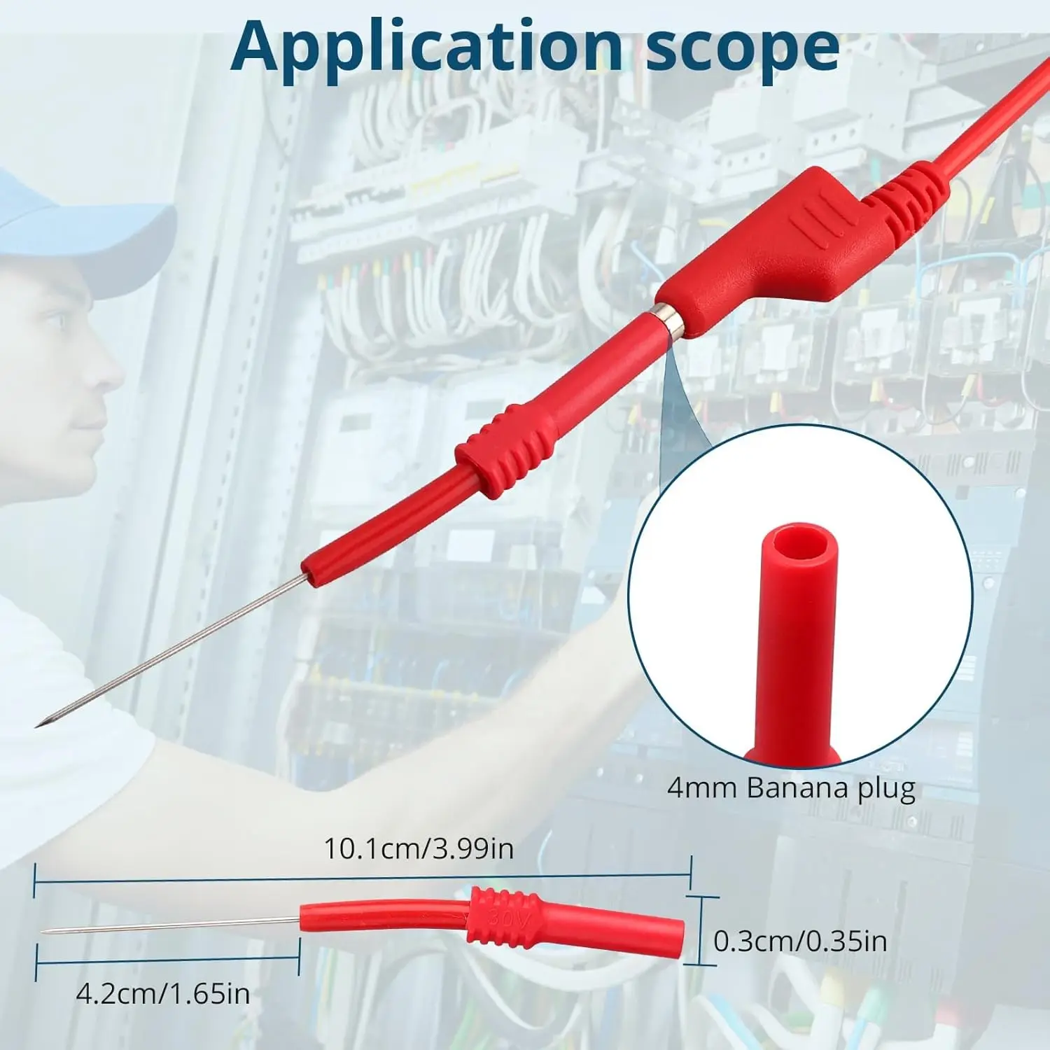 8 pezzi puntali per multimetro set strumento 1000V 15A nero rosso 4mm spina a banana per clip a coccodrillo sonda posteriore sonde per piercing al filo