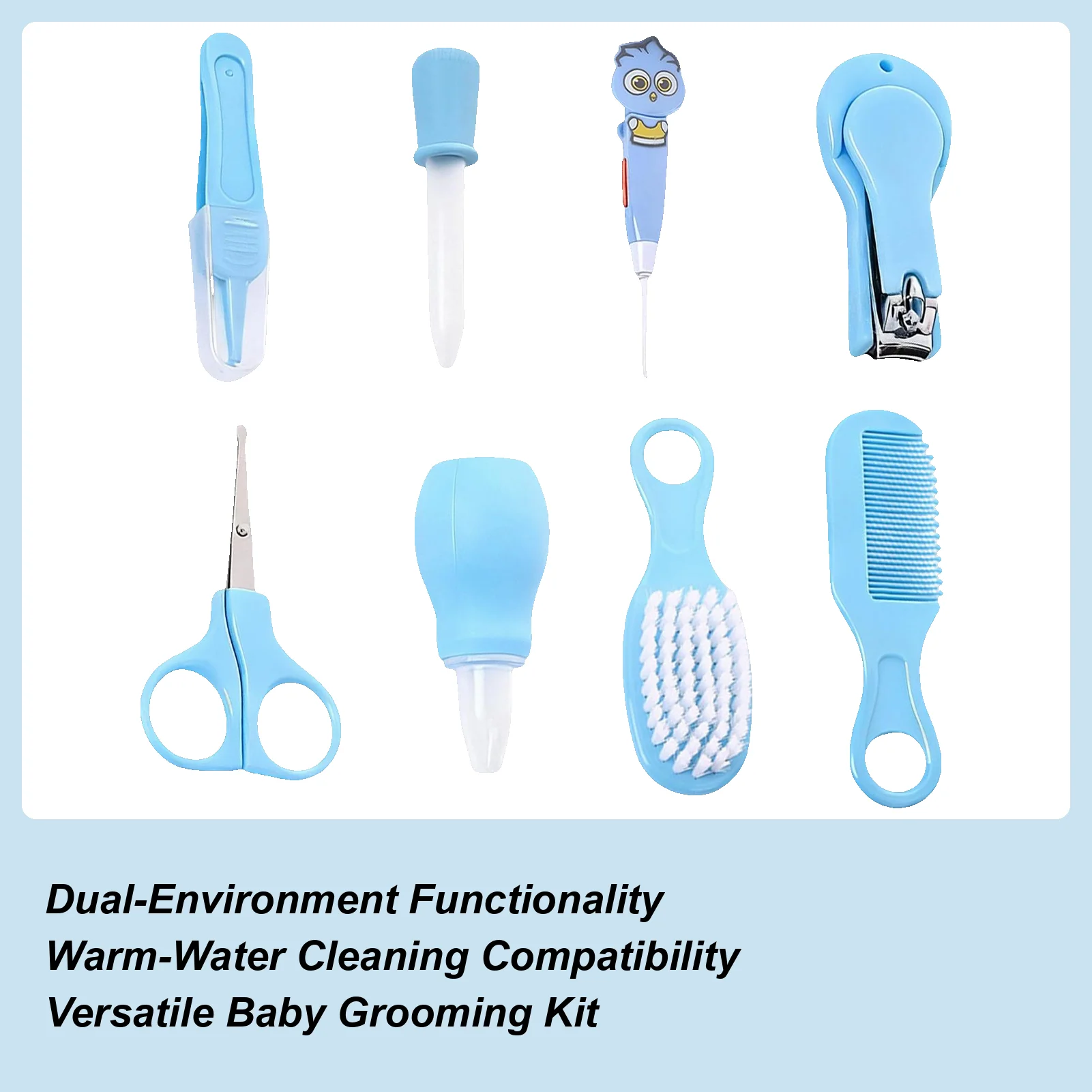 

Baby Grooming Kit Nursery Set With Nail Clippers 8 Pieces Baby Kit With Nasal Aspirator For Home Bath Travel Hospital Daycare