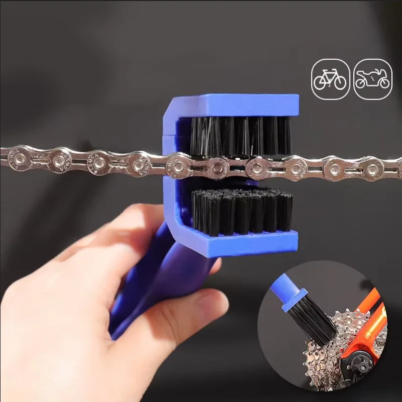 Motorcycle Mountain Bike Bicycle Scooter Double-end Chain Cleaning Brush Cycle Chain Detailing Brush Motorbike Chain Clean Tool