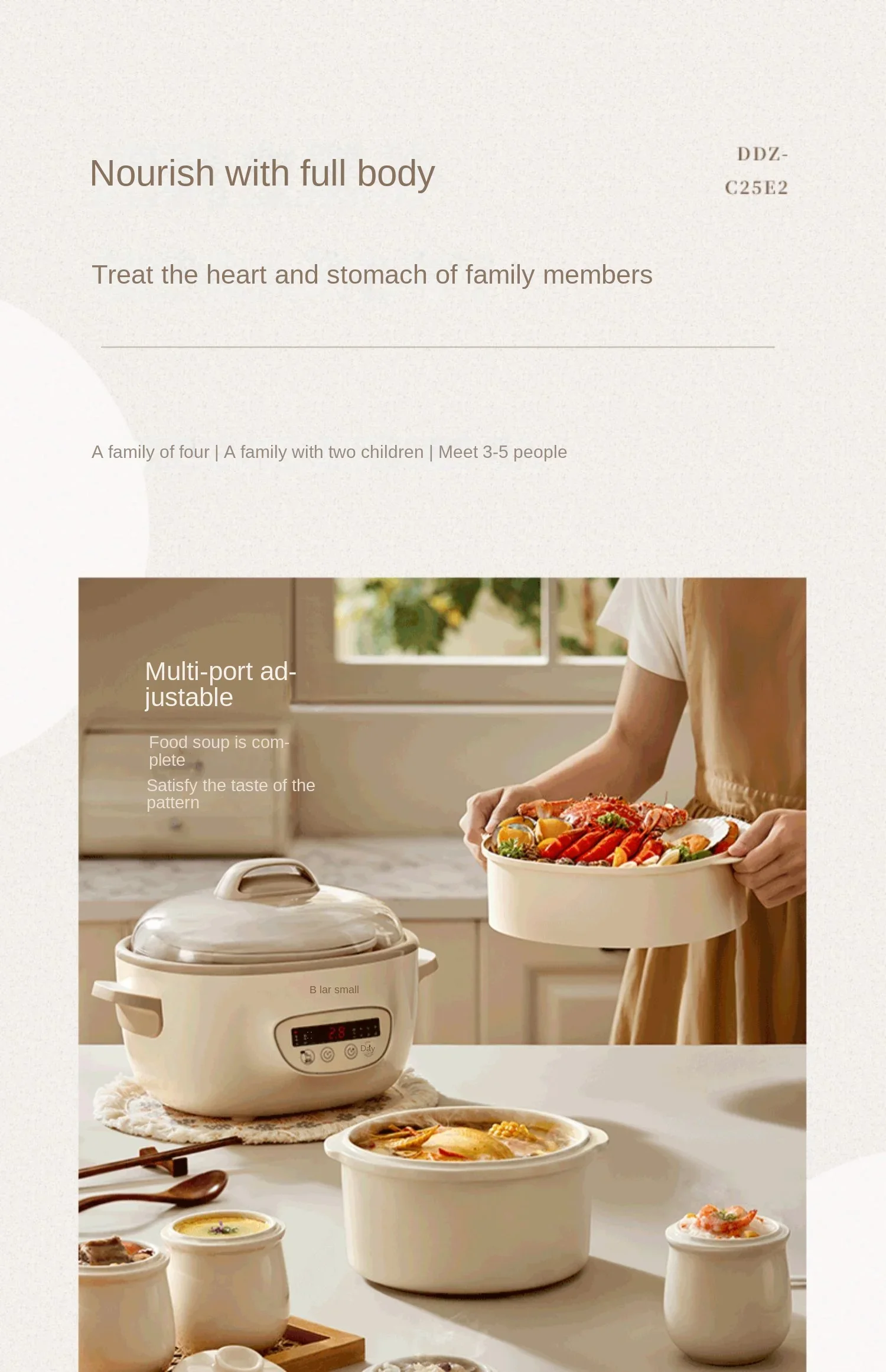 220V Bear Electric Stewpot with Ceramic Pots and Water Separation Structure for Healthy Cooking