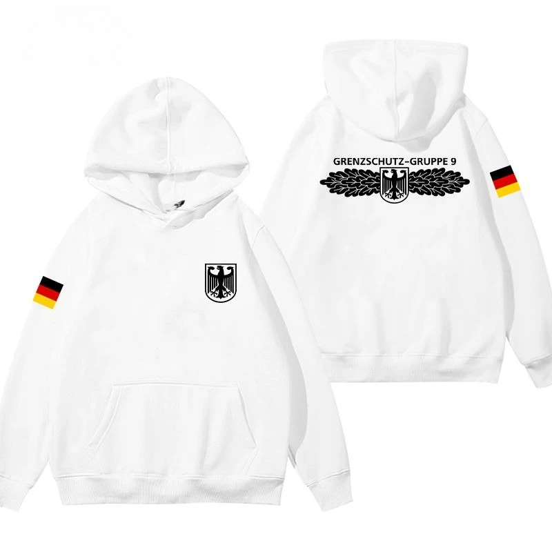 ألمانيا GSG9 مكافحة الإرهاب القوات الخاصة طباعة معطف بقلنسوة 9th الحرس الحرس لواء المشجعين العسكريين ملابس الرجال بلايز عادية