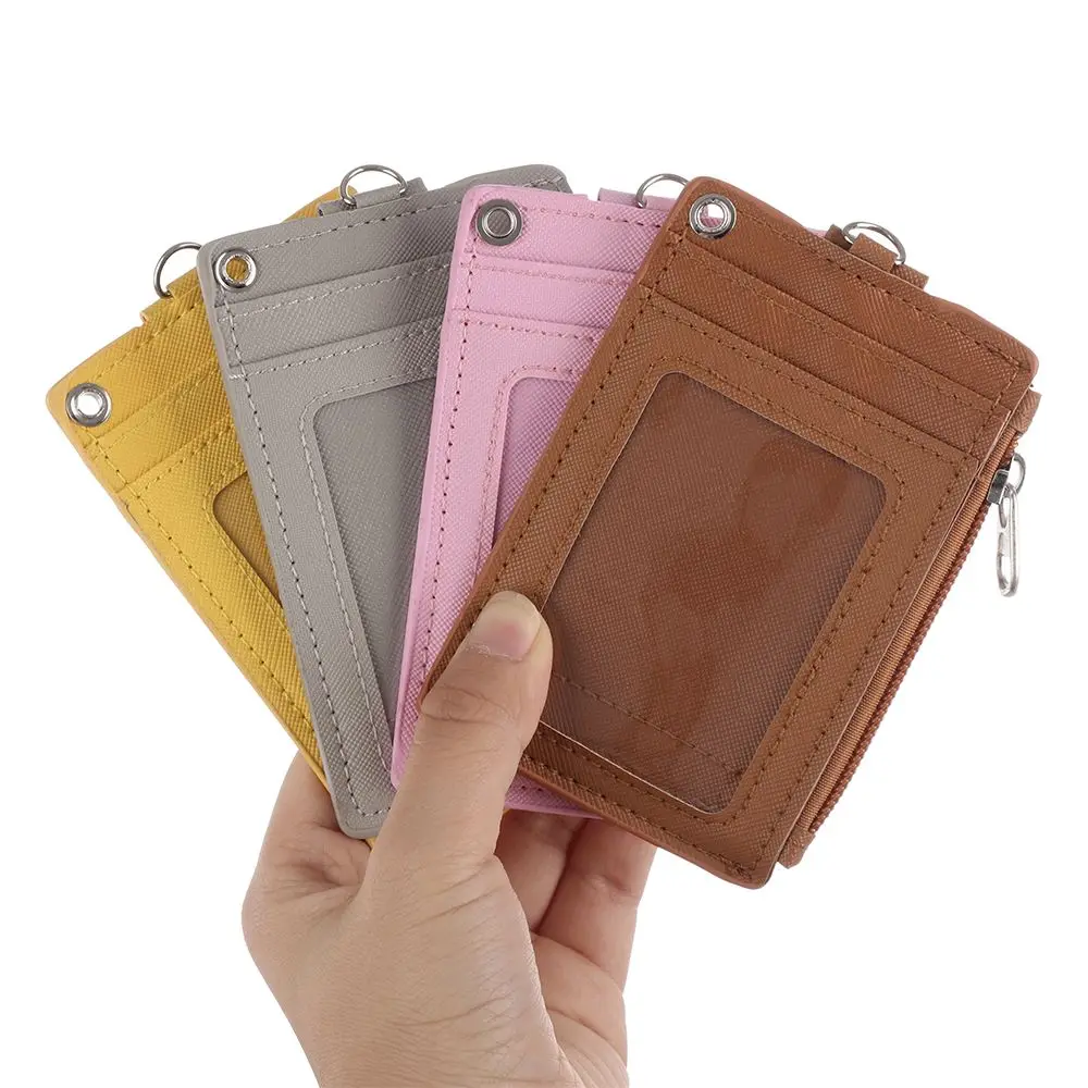 

Business Office Work PU Leather Keychain Wallet ID Card Holder Coin Purse DIY Accessories