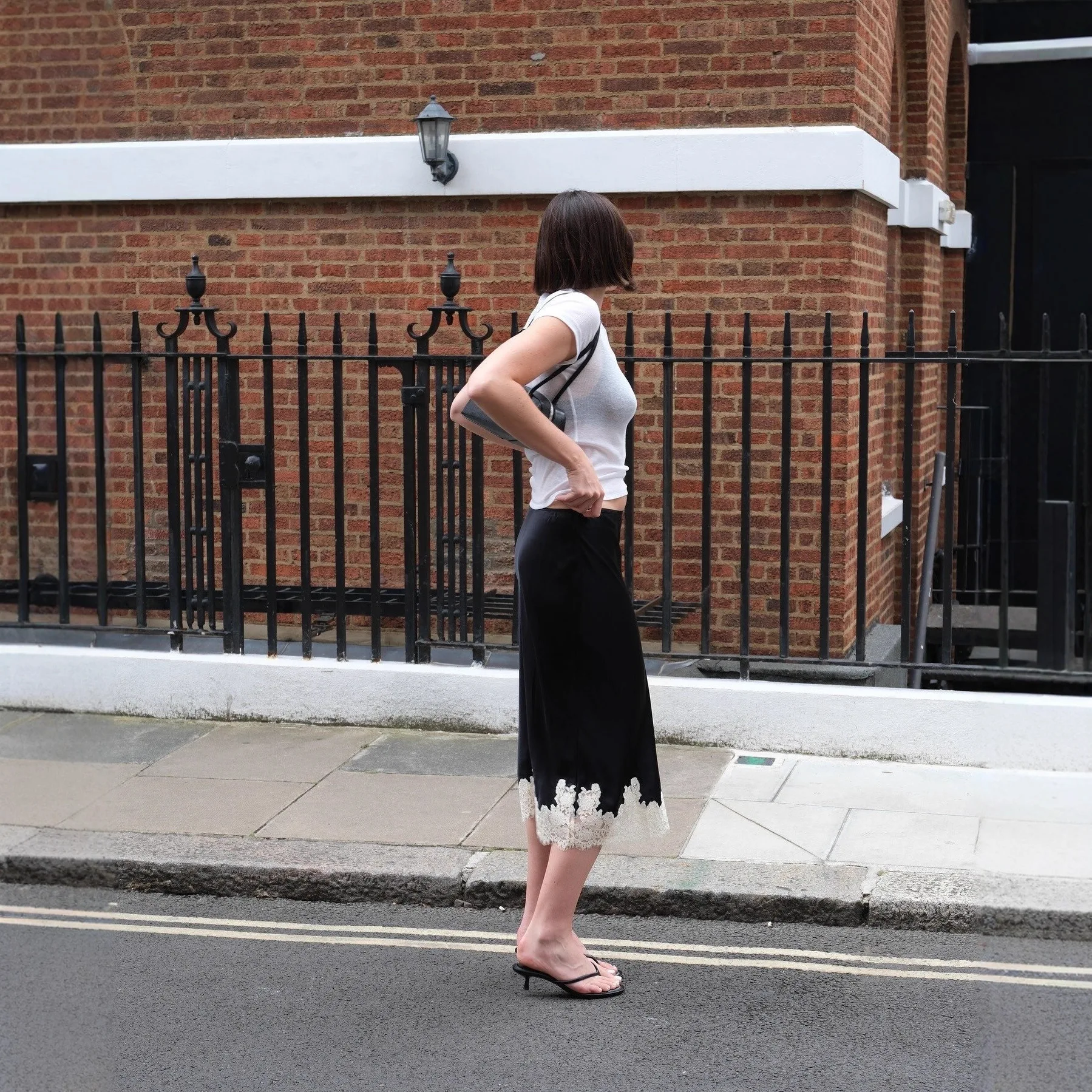 

Spring New Lace Stitching Silk Skirt Holiday Seaside Skirt for Women in Stock