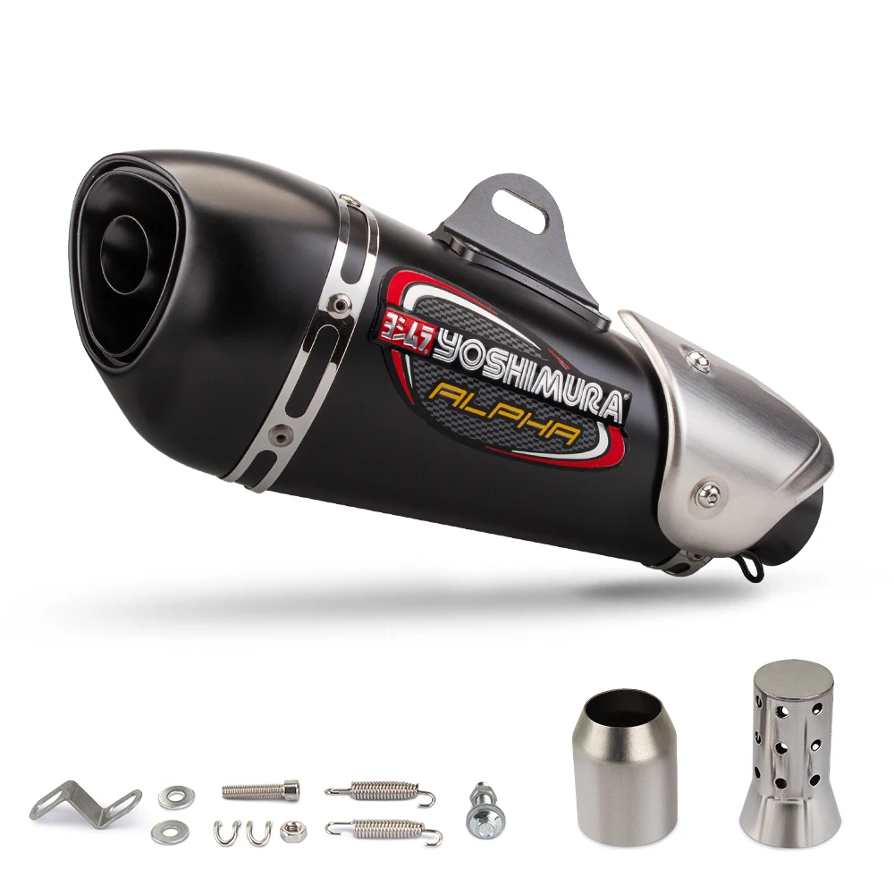 51mm Universal Motorcycle Exhaust Yoshimura Alpha Carbon Fiber Muffler with DB Killer For CBR300R NINJA500 ZX4R R3 NSS750 GSX8R