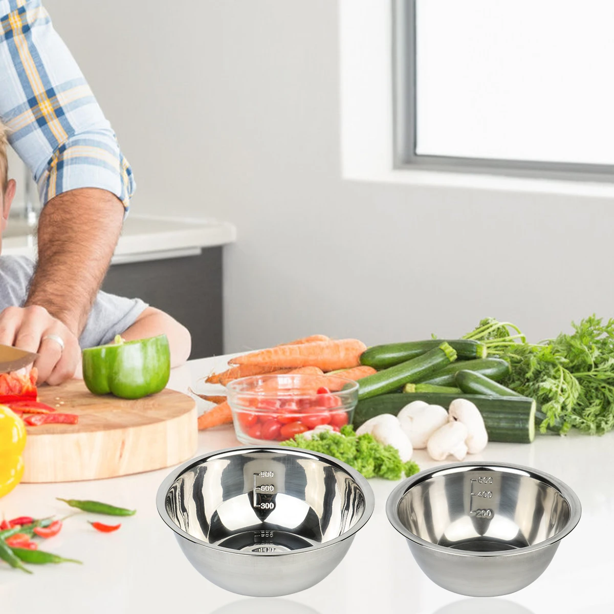 Easy-Grip, Stainless Steel Mixing Bowls for Baking, Cooking, Salad & Food Prep - Large, Medium and Small Metal Nesting Bowls