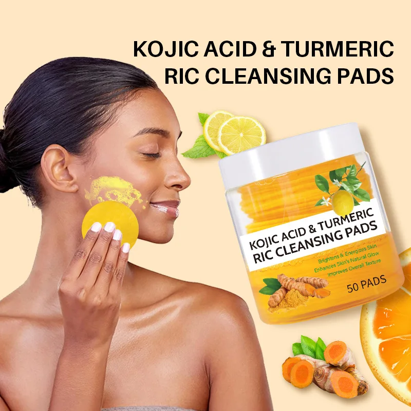 Turmeric Face Cleansing Pads Exfoliating Skin Care Facial Cleaning Beauty Health Products Yellow Root Cleansing Pads