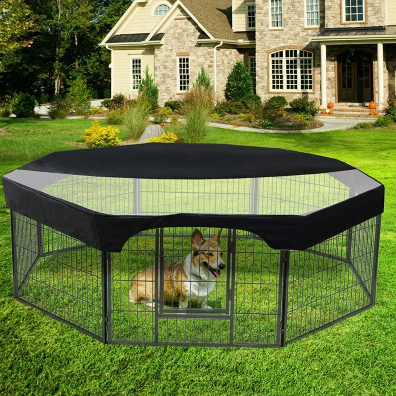 Dog Playpen Cover Pet Playpens Mesh Top for Sun for Protection Cover for 24inch Width Pets Playpen Outdoor Secure Cover