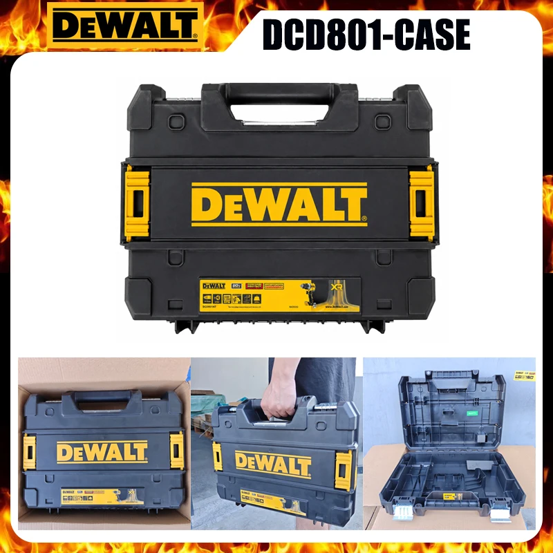 DEWALT DCD801 Empty Tool Case TSTAK Stackable Hard Storage Box for DCD801 Cordless Drill Case Only