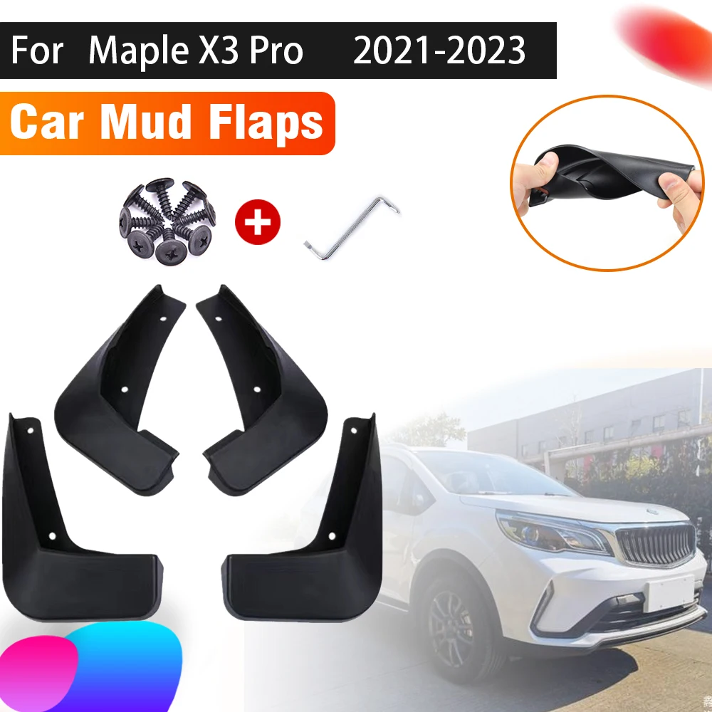 

4 PCS Car Mudguards For Maple X3 Pro Geely Yuanjing X3 Pro 2021~2023 Car Splash Guard Front Rear Mud Flaps Accessories Fenders