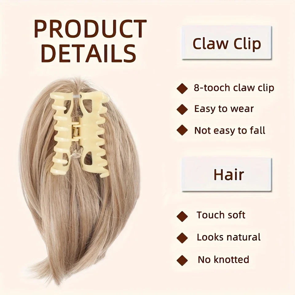 LUPU Synthetic Hair Piece Claw Clip Hair Bun For Women Straight Bun Short Ponytail Hair Extensions Updo Hair Accessories