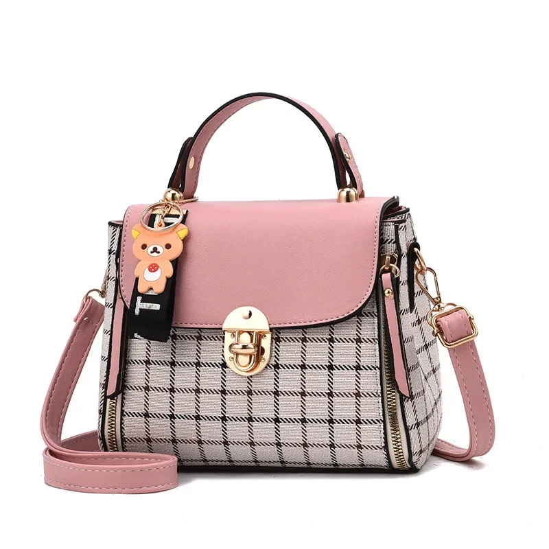 Korean Fashion Plaid Women's Bag Shoulder Bag Diagonal Package Crossbody Bag Baogesmall 20X11X15cm