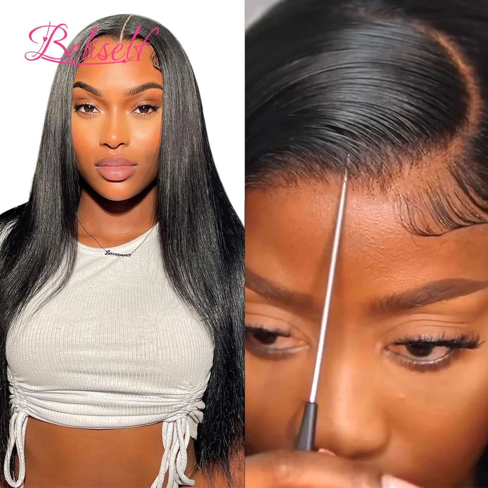 SKINLIKE Real HD Lace Front Wigs Human Hair 5x5 Lace Closure Wig 250% Density Straight Ultra-Thin HD Lace Frontal Wig Beliself